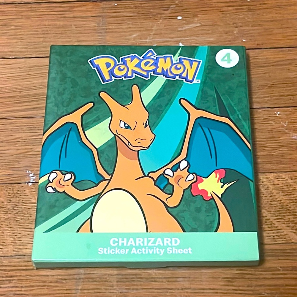 2024 Pokémon Nintendo McDonald’s Happy Meal Charizard Sticker Activity Sheet